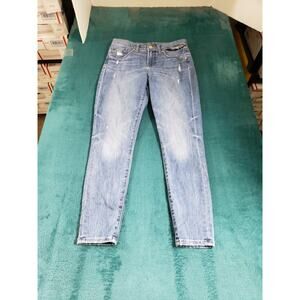 Express Jeans Size 0 Short Womens Blue Stretch Denim Pants Mid Rise Skinny